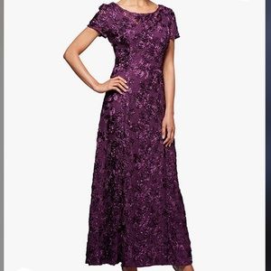 COPY - Alex Evenings, size 16, Eggplant color, Midi Sequin Dress